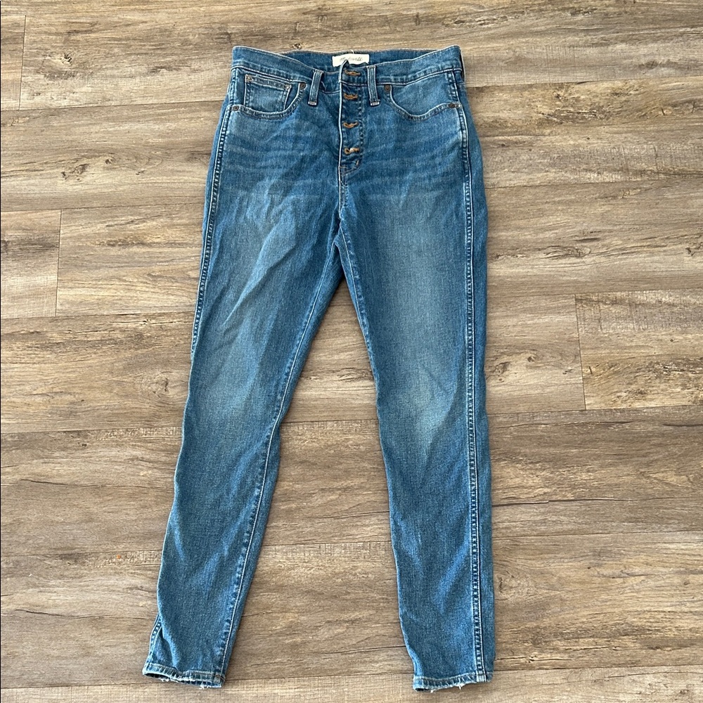 Madewell 10” High Rise Skinny Jeans Size 28 Button Fly Denim